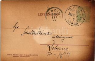 1906 Rimaszombat, Rimavská Sobota; Erzsébet tér, üzletek, piac. Rábely Miklós kiadása / square, shop...