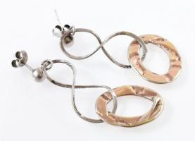 Ezüst(Ag) extravagáns fülbevalópár, jelzett, h: 5 cm, nettó: 5,9 g