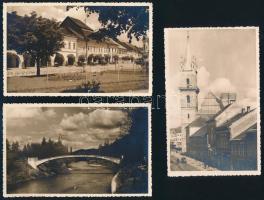 Beszterce/Bistritz/Bistrita, részletek, össz. 3 db fotólap, 1930-40 körül, 2 db hátoldalán jelzett (Foto Römischer Bistrita), 8×13 cm /3 photocards, 2 of them with the stamp of Foto Römischer Bistrita