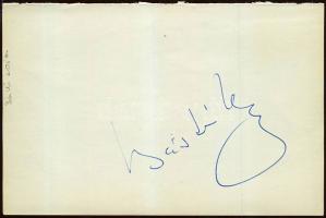 Básti Lajos színművész aláírása lapon