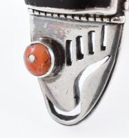 Ezüst(Ag) dizájner gyűrű, jelzés nélkül, méret: 57, bruttó: 24,4 g