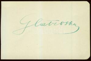 Glatz Oszkár festőművész aláírása lapon