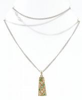 Ezüst(Ag) nyaklánc köves medállal, jelzett, h: 44 cm, bruttó: 6,7 g