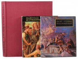 3 db művészeti témájú könyv: Götz Eckardt: A női szépség az európai festészetben. Bp, 1971, Corvina. Kiadói egészvászon kötésben. Mravik László: Felső-Itáliai Quattrocento festmények. Bp., 1978, Corvina. Voit Pál: A barokk Magyarországon. Bp., 1970, Corvina. Kiadói egészvászon kötésben, papír védőborítóval.