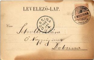 1899 (Vorläufer) Körmöcbánya, Kremnitz, Kremnica; látkép. Ritter Lipót J. kiadása / general view (fl...