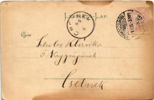 1899 (Vorläufer) Körmöcbánya, Kremnitz, Kremnica; látkép. Leop. J. Ritter kiadása / general view (fl...