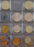 Műbőr érmetartó album 66db vegyes magyar és külföldi fémpénzzel, közte Szovjetunió, Kuba, India T:ve...