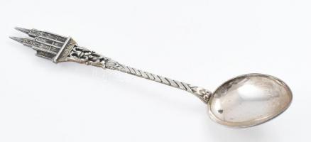 Ezüst(Ag) "Köln" kanál, jelzett, h: 11,5 cm, nettó: 10 g