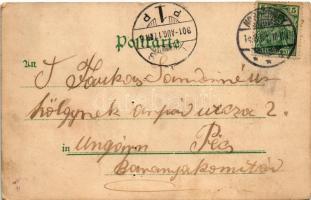 1901 Norderney, Grüsse aus Norderney. Giftbude / beach, ladies in sailboat. Kunstanstalt Rosenblatt....