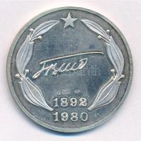 Jugoszlávia 1980. "Josip Broz Tito 1892-1980" jelzett Ag emlékérem (14,97g/0.925/32mm) T:1...