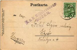 1915 Bolzano, Bozen (Südtirol); Obstmarkt / fruit market + "K.u.K. Militärzensur BOZEN" (s...