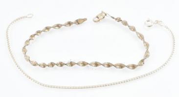 Ezüst(Ag) karkötő, 2 db, jelzett, h: 19 cm, nettó: 4,7 g