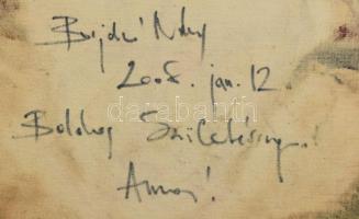 Olvashatatlan jelzéssel: Karneváli maszk, vegyes technika, vászon, 51x51 cm