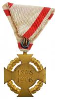 1908. "Katonai Jubileumi Kereszt" aranyozott Br kitüntetés eredeti mellszalaggal T:2- pati...