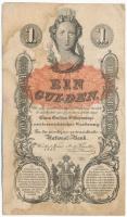 1858. 1G Qq 15 vízjeles papíron T:III fo., kis szakadások Austrian Empire 1858. 1 Gulden Qq 15 on watermarked paper C:F spotted, small tears Adamo G87