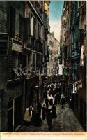 Genova, Genoa; Vico dritto Ponticello-Casa ove nacque Cristoforo Colombo / street view, birthplace of Christopher Columbus