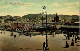 Genova, Genoa; Ponte Federico Guglielmo / port, steamship