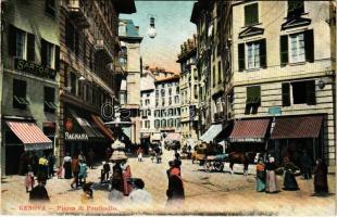 Genova, Genoa; Piazza di Ponticello / square, shops (EK)