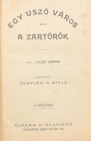 Verne Gyula: Egy úszó város; A zártörők. (Egy kötetben). Verne Gyula összegyűjtött munkái. Bp., é.n., Eisler G., 312 p. Második kiadás. Oldalszámozáson kívüli fekete-fehér képtáblákkal. Kiadói aranyozott, festett, illusztrált egészvászon-kötés, márványozott lapélekkel, kissé sérült, kopott borítóval.