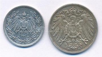 Német Birodalom 1915A 1/2M Ag + 1915D 1M Ag T:2-,1-
German Empire 1915A 1/2 Mark Ag + 1915D 1 Mark ...