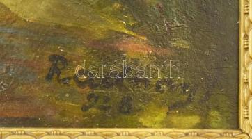 Radnay József (1896-1963): Erdőszéle, 1928. Olaj, karton, jelezve jobbra lent. Dekoratív fakeretben,...