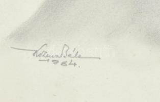 Kozma Béla: Retteghy Margit képmása. Ceruza, papír, jelzett, üvegezett, kopott keretben