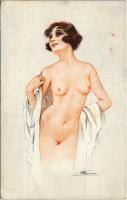 Les Seins de Marbre. Marque Série No. 29. / Francia erotikus művészlap / French erotic art postcard s: Suz. Meunier