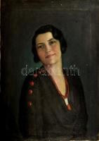 Vass Albert (1896-1969): Art deco hölgy, 1930-as évek. Olaj, vászon, jelzett, 50×70 cm