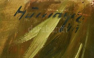 Humayer Oszkár (?-?): Fiatal hölgy portréja, 1910-es évek. Olaj, karton, jelzett, kissé sérült. 55x4...