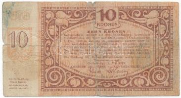 Sopron 1919. 10K "F 69600" csak részben kiolvasható "...HITELBANK RÉSZVÉNYTÁRSASÁG&qu...