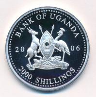 Uganda 2006. 2000Sh Ag "A labdarúgás halhatatlanjainak csarnoka - Belgium 1980-as évek / Eric G...