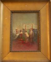 XX. sz. eleje: Fürdőző gyerekek olaj-karton, keretben jelzés nélkül 27x32 cm