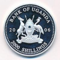 Uganda 2006. 2000Sh Ag "A labdarúgás halhatatlanjainak csarnoka - Argentína 1970-es évek / Dani...
