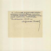 1953 Kisfaludi Strobl Zsigmond szobrászművész autográf sorai és aláírása