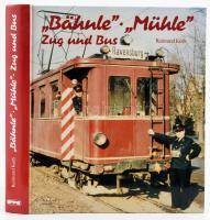 Kolb, Raimund: Bähnle - Mühle. Zug und Bus. Die Bahn im mittleren Schussental. Bergatreute, 1987, Verlag Wilfried Eppe. Gazdag fekete-fehér képanyaggal illusztrált. Német nyelven. Kiadói kartonált papírkötés, jó állapotban.