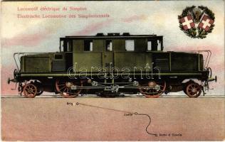 Locomotif éléctrique du Simplon / Elektrische Locomotive des Simplontunnels / Electric locomotive of the Simplon railway tunnel