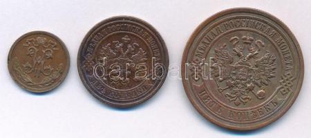 Orosz Birodalom 1911. 1/2k Cu + 2k Cu + 5k Cu T:2-3
Russian Empire 1911. 1/2 Kopeck Cu + 2 Kopecks ...