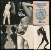 1946 Szedosz Nagyvárad reklám zsebnaptár, bejegyzésekkel, kissé viseltes + 21 db vegyes zsebnaptár (1963-1970), közte 12 erotikus / akt