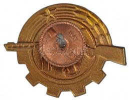 ~1970. "Munkásőr" zománcozott bronz állományjelvény, csavaros rögzítővel T:1-,2