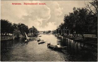 Astrakhan, Asztrahan; canal, boats (EK)