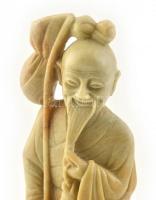 Kínai zsírkő faragvány, jelzés nélkül, jó állapotban, m: 24,5 cm