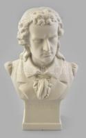 Johann Christoph Friedrich Schiller porcelán büszt, fehér és bisquit, jelzett, hibátlan, m: 16,5 cm