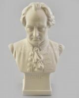Johann Wolfgang von Goethe porcelán büszt, fehér és bisquit, jelzés nélkül, hibátlan, m: 16,5 cm