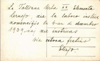 1939 Tallinn, Reval; elementary school, children with ski, winter sport. K. Akel photo