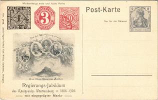 Regierungs-Jubiläum des Königreichs Württemberg 1806-1906. Württembergs erste und letzte Marke / Jubilee of the Kingdom of Württemberg, Württembergs first and last stamp (EK)