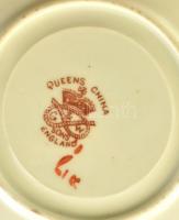 G&W angol porcelán készlet, 6 db teáscsésze, 8 db csészealj, 9 db süteményes tányér, jelzett, ko...