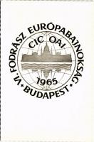 1965 IV. Fodrász Európabajnokság Budapest. Képzőművészeti Alap Kiadóvállalat + So. Stpl.