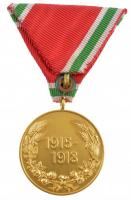 Bulgária ~1933-1939. "Európai Háborús Emlékérem 1915-1918" aranyozott bronz kitüntetés mel...