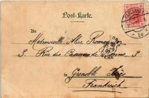 1907 Meine Ankunft. Ein begehrter Bissen. L. V. Enders'sche Kunstanstalt / arrival, humour (lyu...