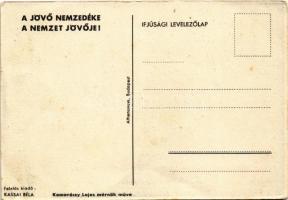 Az ejtőernyőugrás honvédelem. A jövő nemzedéke a nemzet jövője! / Hungarian military, patriotic prop...